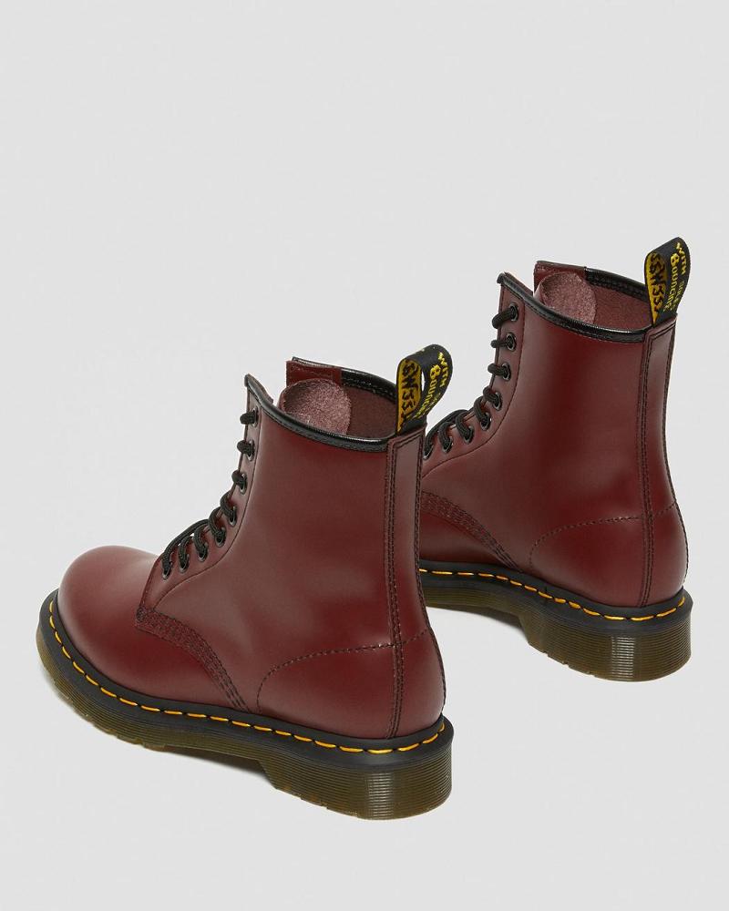 Dr Martens 1460 Smooth Læder Snørestøvler Dame Lyserød Rød | DK 202LIS